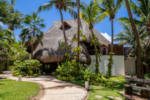 The gardens and grounds at Hacienda del Secreto, including The Butterfly Landing wellness pavilion