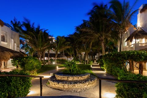The gardens and grounds at Hacienda del Secreto, including The Butterfly Landing wellness pavilion