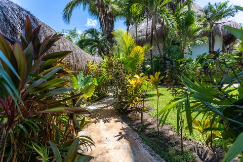 The gardens and grounds at Hacienda del Secreto, including The Butterfly Landing wellness pavilion