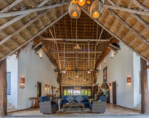 Palapa Papa Jack, the estate's grand event palapa at Hacienda del Secreto
