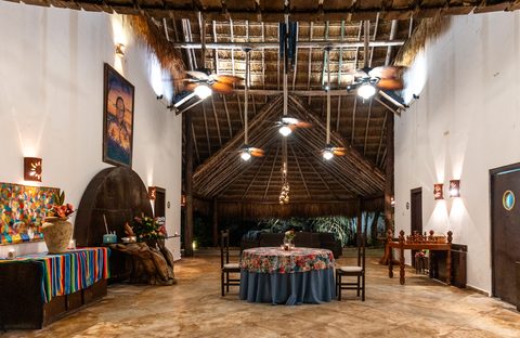 Palapa Papa Jack, the estate's grand event palapa at Hacienda del Secreto