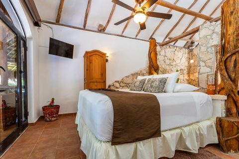 The Honeymoon and Family palapa suites at Hacienda del Secreto, above Palapa Papa Jack