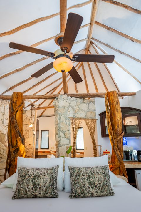 The Honeymoon and Family palapa suites at Hacienda del Secreto, above Palapa Papa Jack