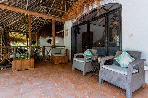 The Honeymoon and Family palapa suites at Hacienda del Secreto, above Palapa Papa Jack