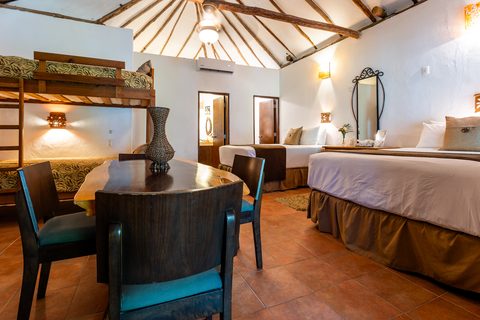 The Honeymoon and Family palapa suites at Hacienda del Secreto, above Palapa Papa Jack