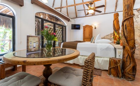 The Honeymoon and Family palapa suites at Hacienda del Secreto, above Palapa Papa Jack