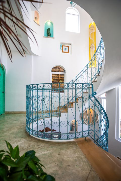 Villa Sarita at Hacienda del Secreto, a turquoise-and-gold beachfront villa on Playa del Secreto