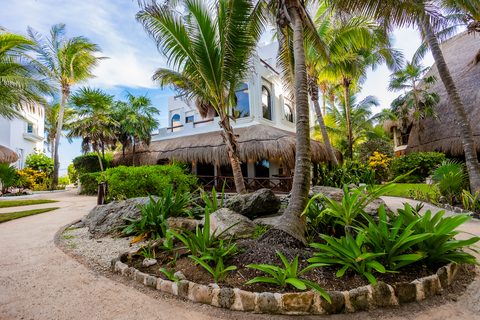 Villa Umakiha at Hacienda del Secreto, a Mayan-inspired limestone villa on Playa del Secreto