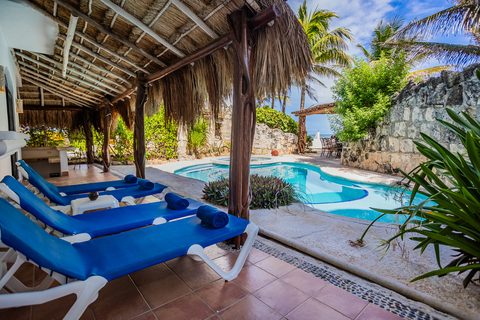 Villa Umakiha at Hacienda del Secreto, a Mayan-inspired limestone villa on Playa del Secreto