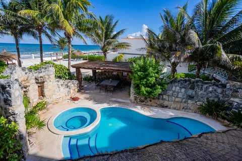 Villa Umakiha at Hacienda del Secreto, a Mayan-inspired limestone villa on Playa del Secreto