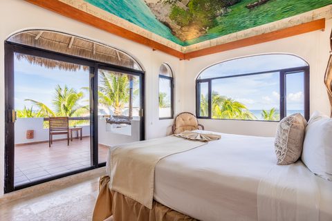 Villa Umakiha at Hacienda del Secreto, a Mayan-inspired limestone villa on Playa del Secreto