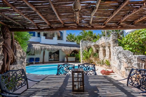 Villa Umakiha at Hacienda del Secreto, a Mayan-inspired limestone villa on Playa del Secreto