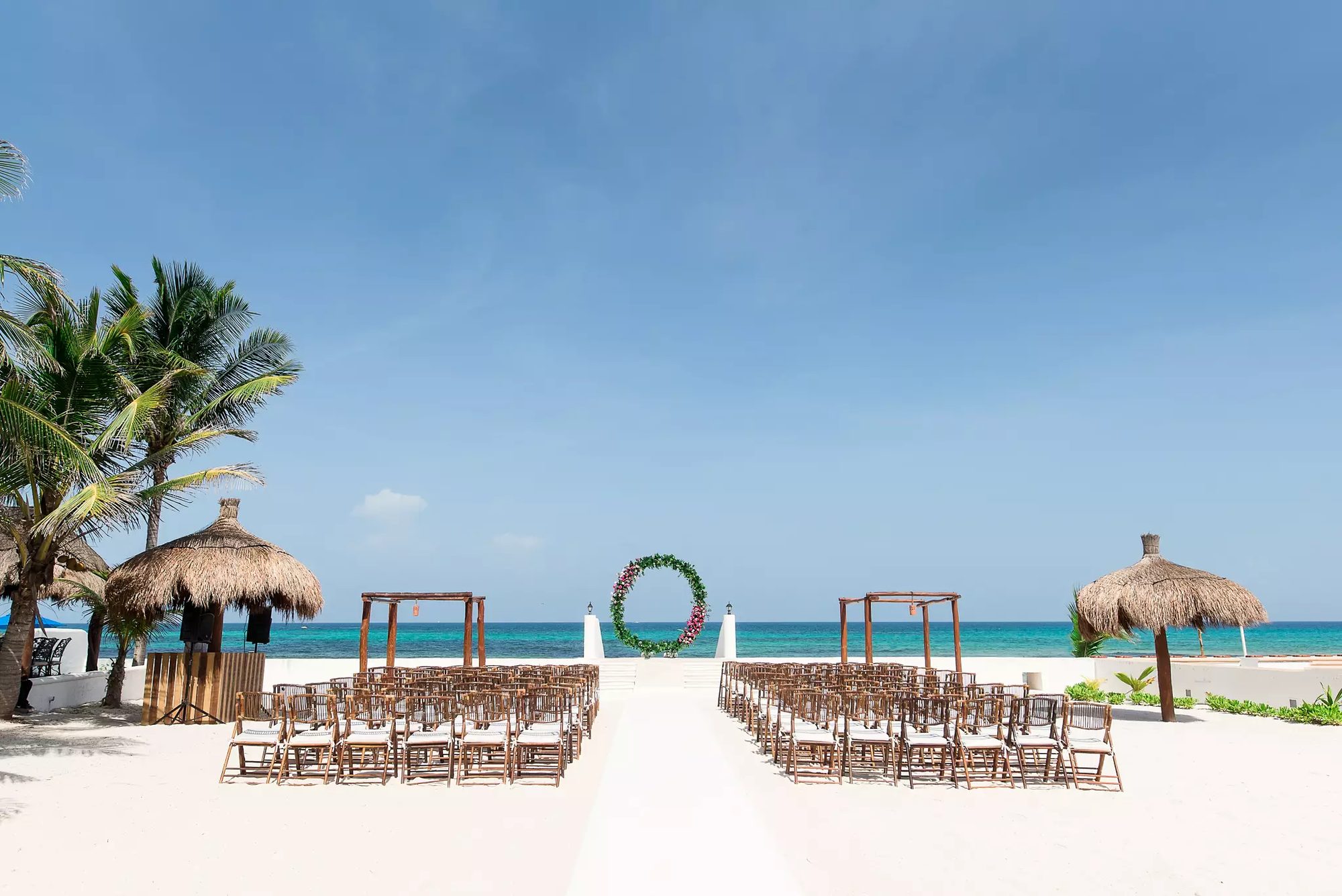 Wedding venue set on the beach