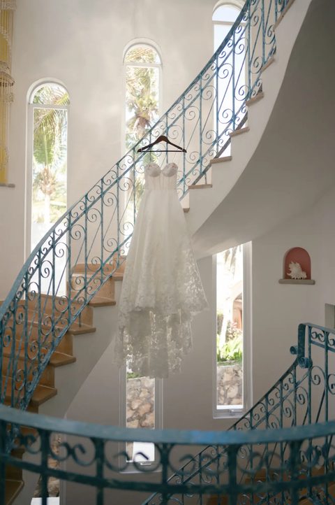 Bride's gown in waiting